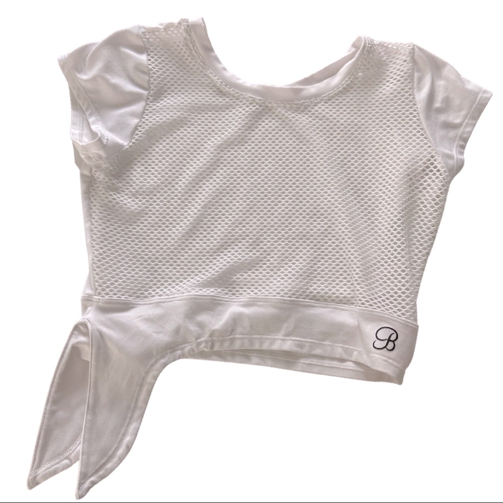 Bombshell White Mesh Crop tie top